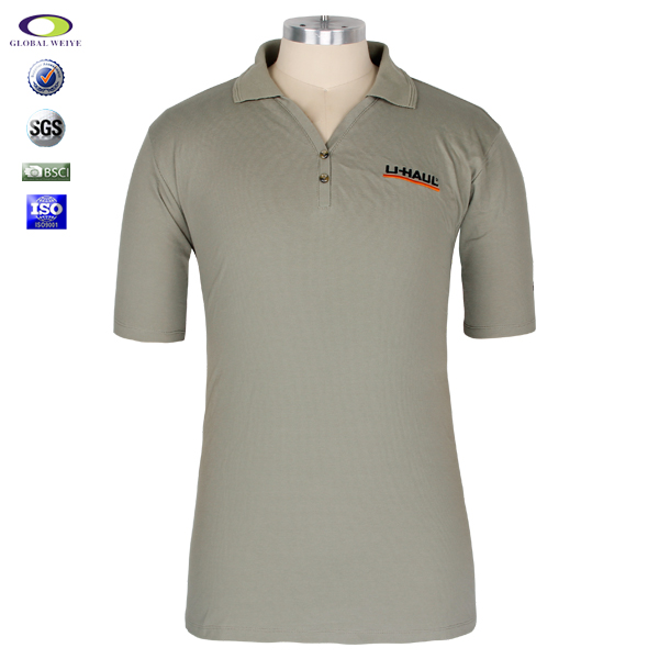 团体企业工服polo衫男装定制威化布V领马球衫