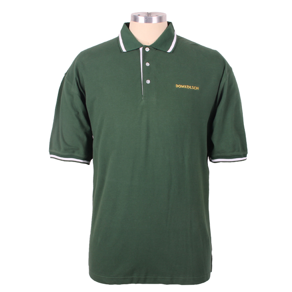 100%纯棉高档POLO衫定制色织领绣花马球衫