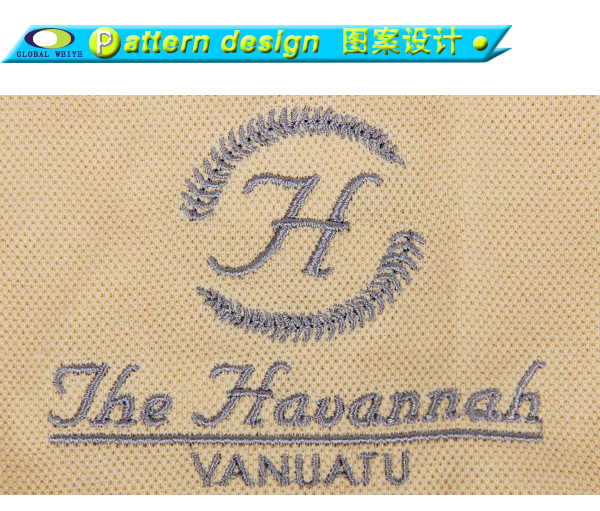 100%精品棉绣花高档POLO衫定制卡其色男装