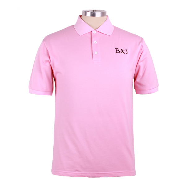 定制BJ粉色高档polo衫男装品牌绣花