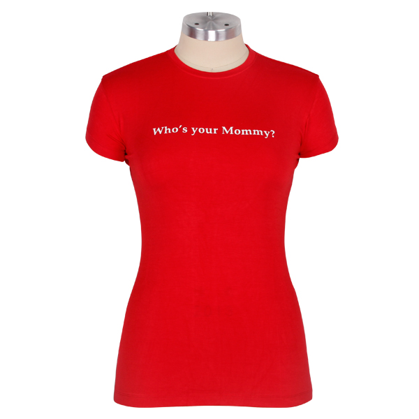 中国红女士印花圆领短袖T恤衫定制