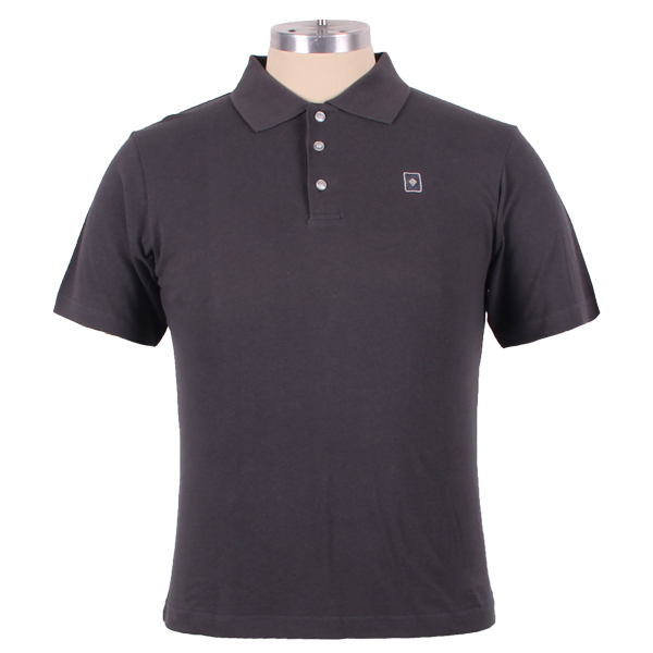 100%棉咖啡色polo衫男装短款定制小绣花logo