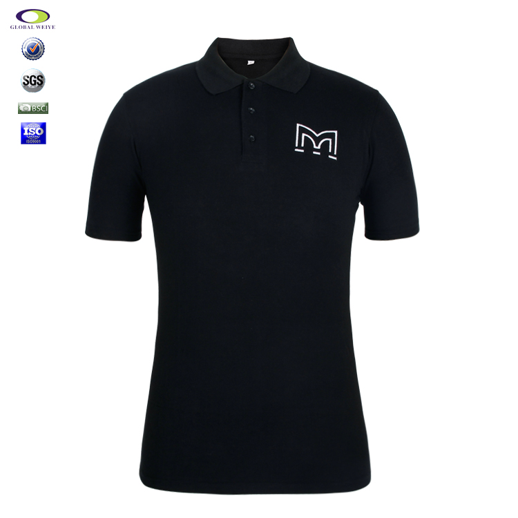 黑色企业商务polo衫男装定制小M绣花logo