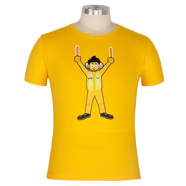 薄款男士全棉卡通热转印烫画T恤