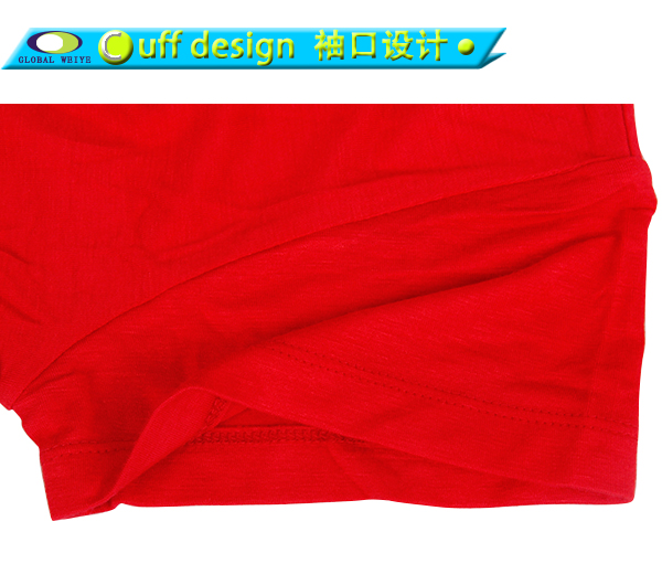 红色印花女士圆领短袖T恤衫定制