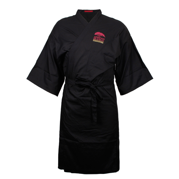 定做黑色男士印花浴袍