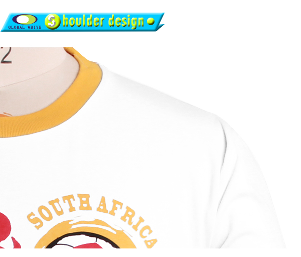 定制圆领T恤衫印花短袖世界杯异色领男士上衣