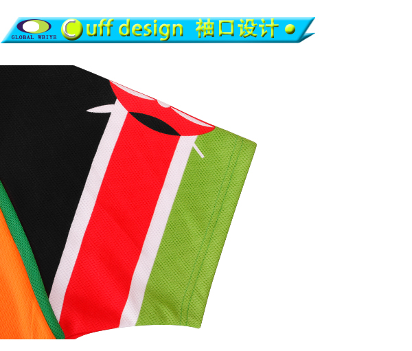 男士插件Y领印花短袖全涤网眼运动衫