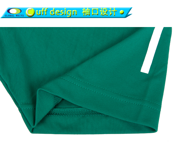 100%涤圆领胶印T恤绿色运动服套头短袖上衣