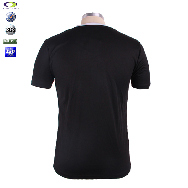 订制男士全涤V领印花T恤衫篮球运动服套头短袖