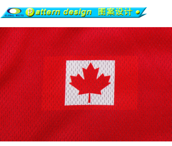 红色100%涤纶冰球印花球服大码运动衫