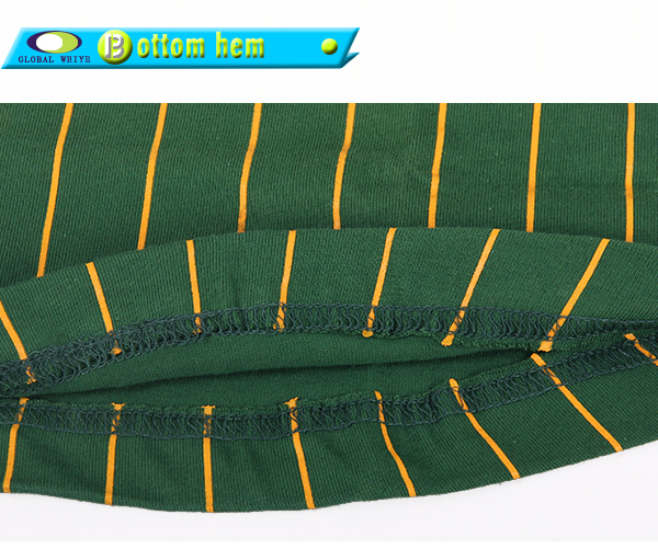 订制男士全涤圆领橙青条纹刺绣T恤衫短袖运动服