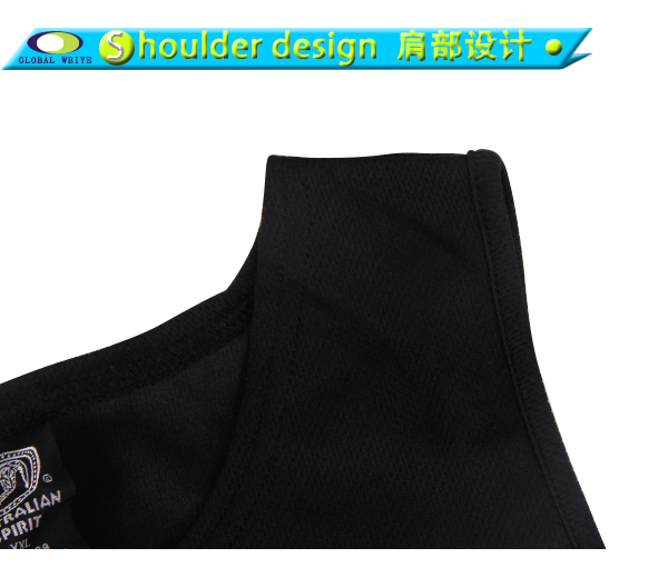 黑白拼接全涤网眼无袖上衣篮球服运动衫