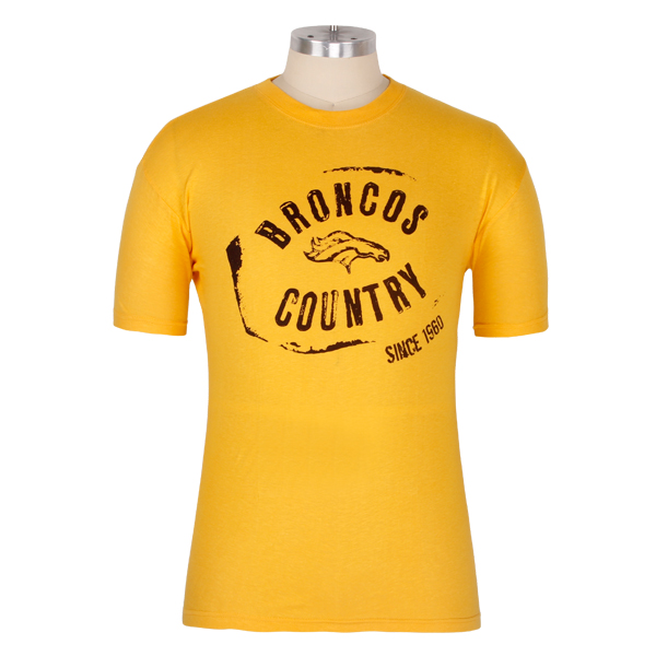 男士全棉圆领黄色印花T恤衫短袖运动服定制