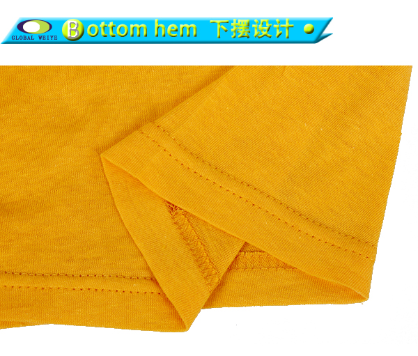 男士全棉圆领黄色印花T恤衫短袖运动服定制