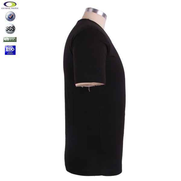 男士黑色印花V领短袖广告宣传T恤打底衫定制