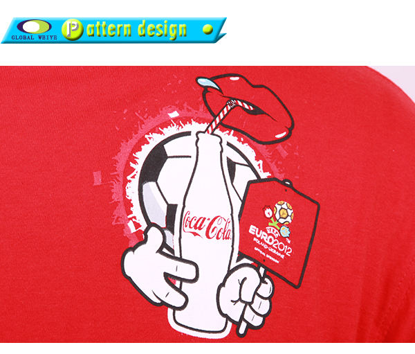 定做男士红色印花白领翻领短袖广告宣传T恤衫定制