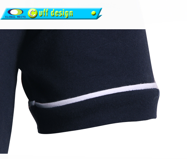 定做男士黑色印logo翻领短袖广告宣传T恤衫定制