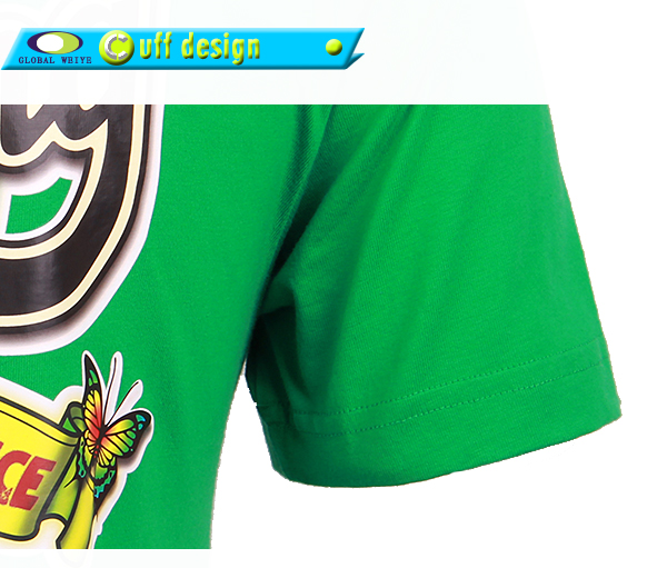 定做团体服绿色烫画圆领短袖广告宣传T恤衫定制