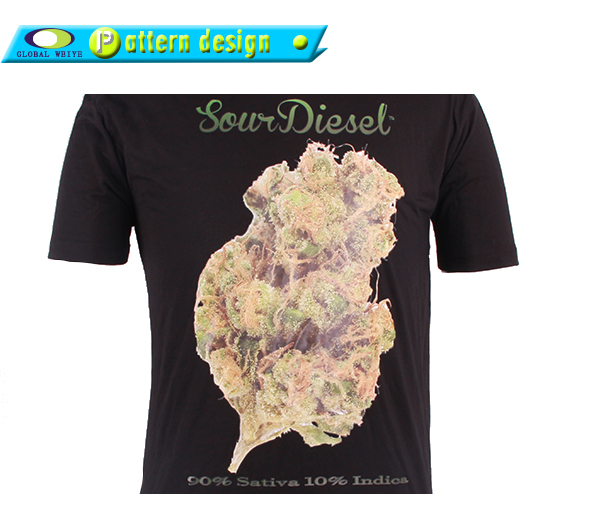 男士广告宣传衫黑色树叶烫画圆领短袖T恤衫定制厂家