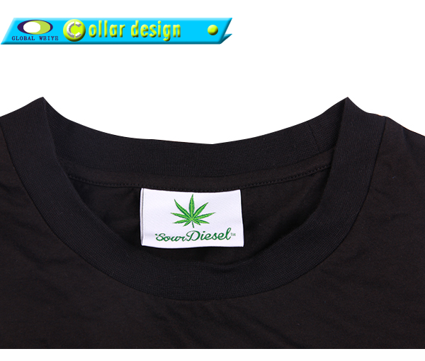 男士广告宣传衫黑色树叶烫画圆领短袖T恤衫定制厂家