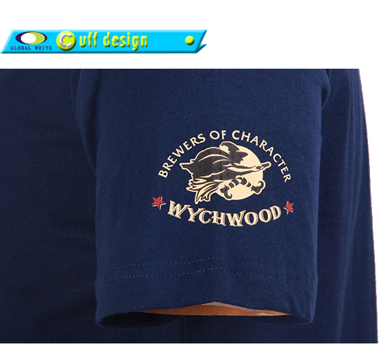 男士广告宣传衫藏蓝色烫画圆领短袖T恤衫订制工厂