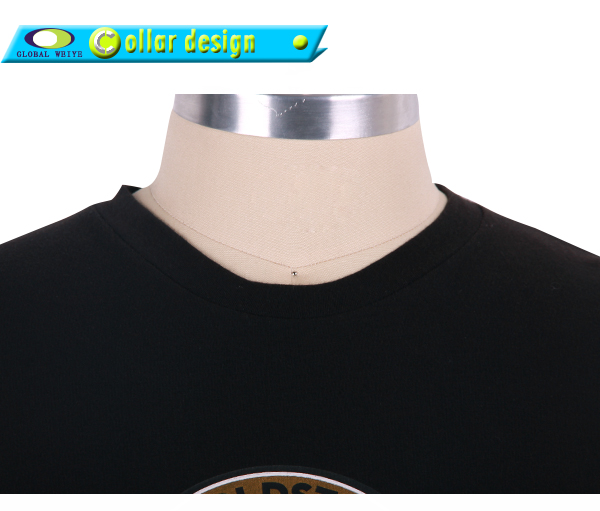 男士团队广告宣传衫黑色圆领修身印花短袖工作服定制工厂