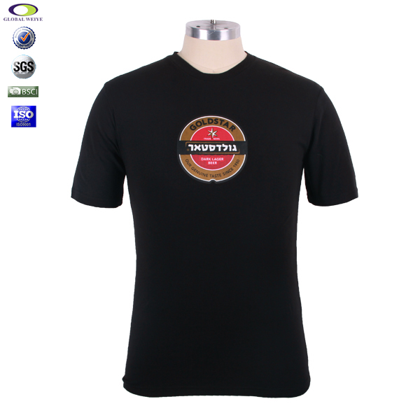 男士团队广告宣传衫黑色圆领修身印花短袖工作服定制工厂