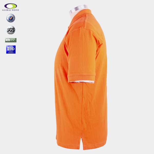 男士团队广告宣传衫橙色翻领烫画短袖Polo衫工作服定制工厂