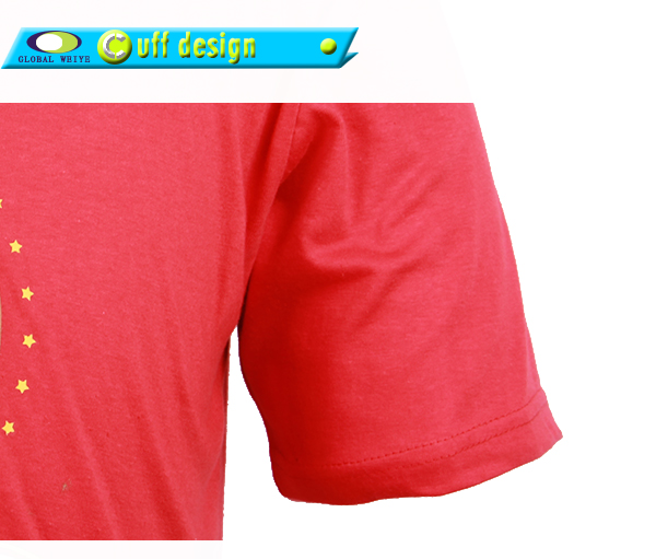 男士团队广告宣传衫红色圆领印花短袖T恤衫工作服定制工厂