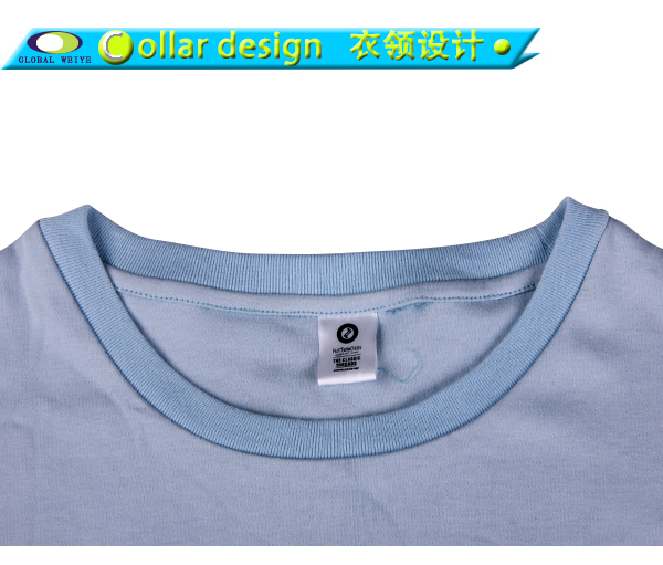 男士团队广告衫浅蓝色圆领印花短袖T恤衫工作服定制厂家