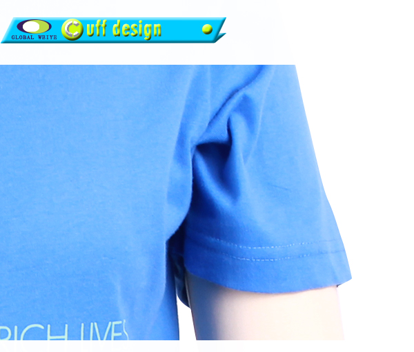 蓝色团队广告宣传衫圆领印花短袖T恤女工作服定制厂家