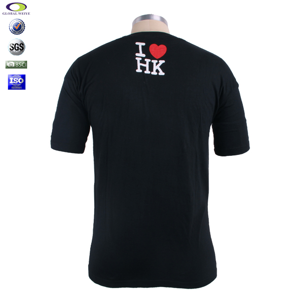 黑色团队广告宣传衫圆领字母印花纯棉短袖男士T恤衫定制厂家