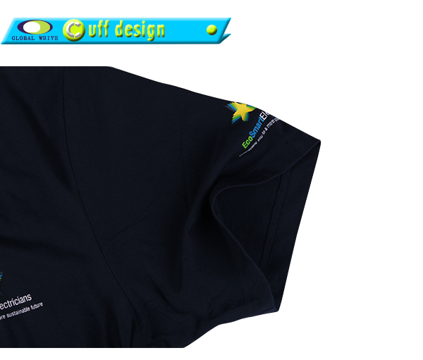 男士黑色团队广告宣传衫五角星印花圆领短袖T恤衫订制