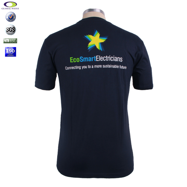 男士黑色团队广告宣传衫五角星印花圆领短袖T恤衫订制