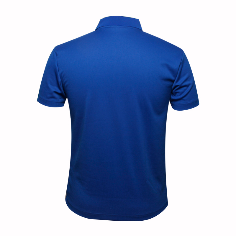 男士全涤印花POLO衫蓝色翻领短袖T恤定做