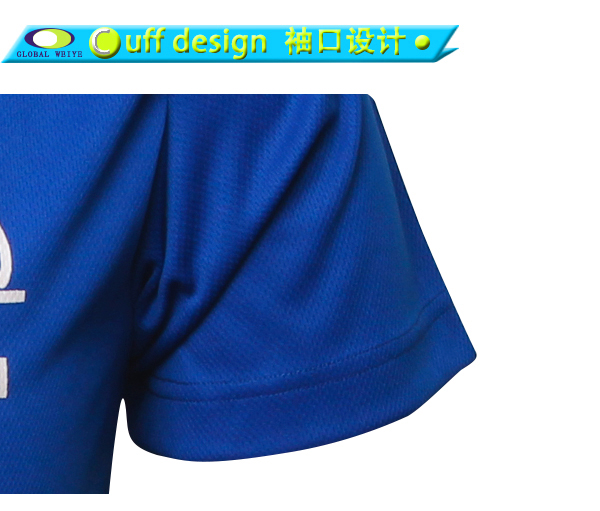 男士全涤印花POLO衫蓝色翻领短袖T恤定做