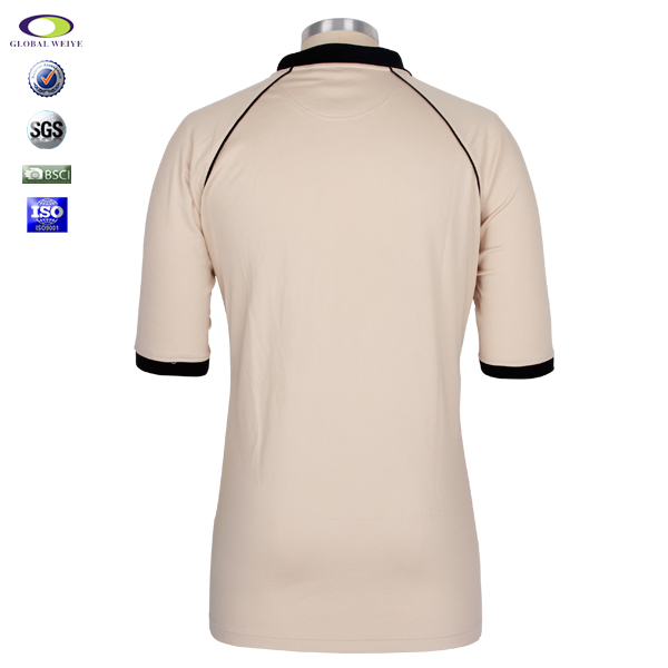 男士全涤空白运动插肩黑色领杏色POLO衫翻领短袖T恤衫定制厂家