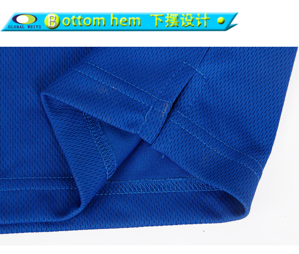 男士全涤蓝色空白POLO衫翻领短袖T恤衫定制厂家