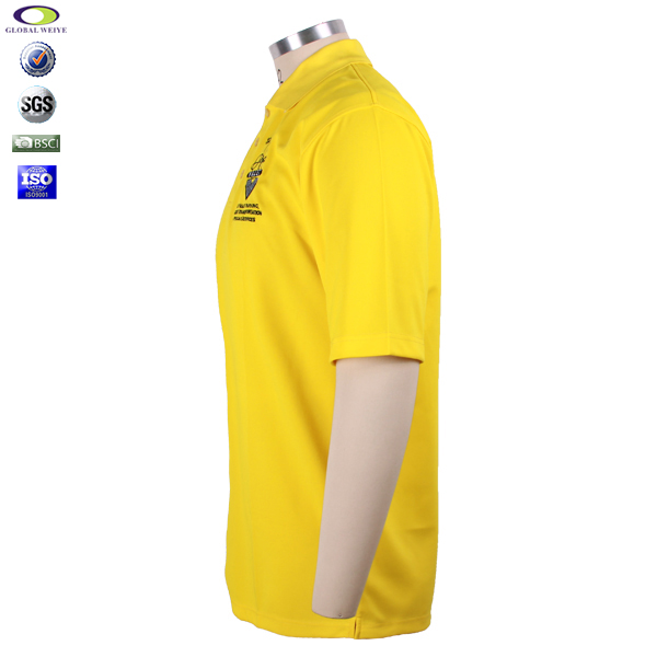 男士全涤黄色刺绣POLO衫翻领短袖T恤衫工作服定制