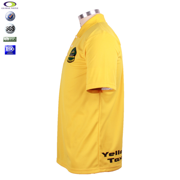 订制男士黄色POLO衫翻领刺绣短袖T恤衫定制工厂