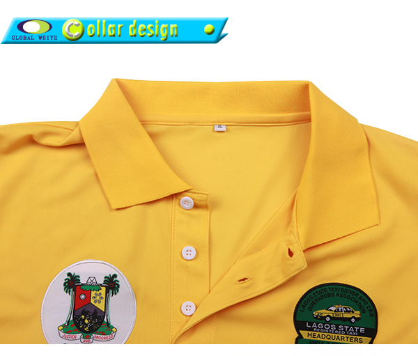 订制男士黄色POLO衫翻领刺绣短袖T恤衫定制工厂