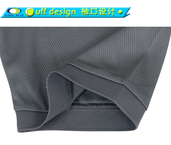 订制男士银灰蓝色拼接POLO衫翻领刺绣短袖T恤衫定制工厂