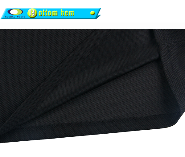 男士黑色翻领印花短袖Polo衫全涤网眼T恤衫定制厂家