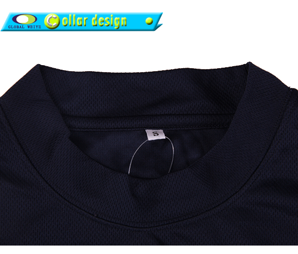 男士圆领黑色空白纯色涤纶网眼短袖T恤衫定制厂家