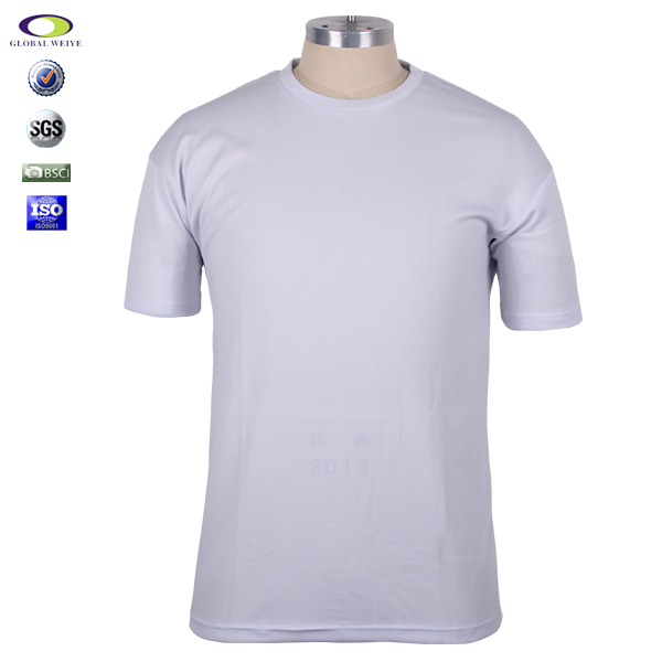 定制男士圆领白色空白网眼短袖T恤衫定制厂家