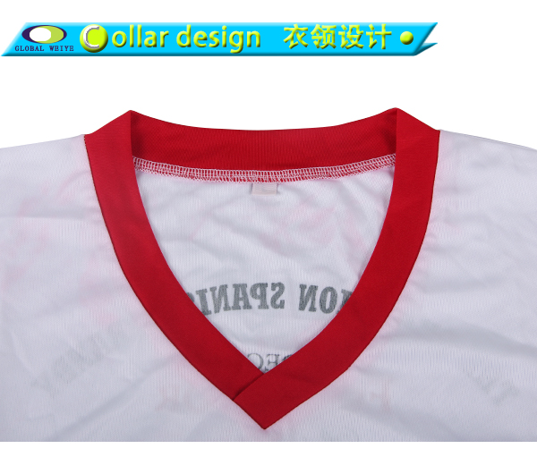 定制男士全涤V领白色印花宣传短袖T恤衫定制厂家