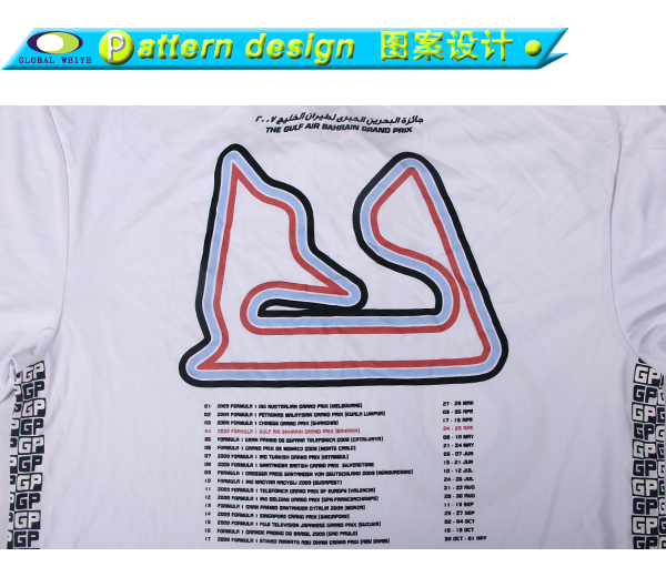 定制男士白色全涤圆领印花宣传摩托车赛短袖T恤衫定制工厂