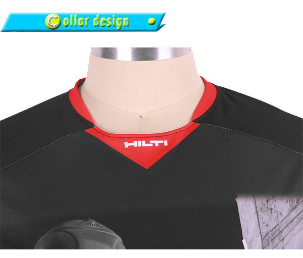 定制男士黑红拼接全涤热升华圆领短袖T恤衫定制厂家