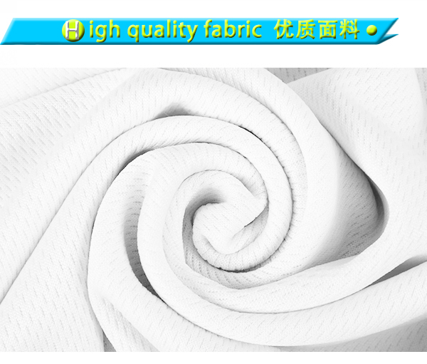 定制男士白色全涤网眼印花圆领短袖T恤衫